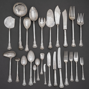 Peruvian silver cutlery set of 12 services from the 20th century.
