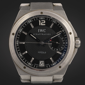 IWC, Big Ingenieur, Reloj en acero con esfera de color negro con correo en acero.