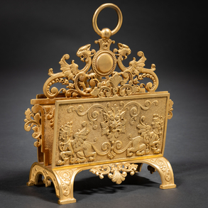 Tarjetero en bronce dorado de finales del siglo XIX