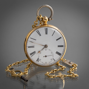 Reloj de bolsillo inglés en oro amarillo de 18kt marca Wateloo R. Warbrick and Sons.