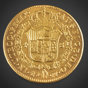 Moneda de reproducción de Carlos III de España de 1782 en oro amarillo de 18 kt.