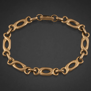 Bonita pulsera de eslabones en oro amarillo de 18 kt.