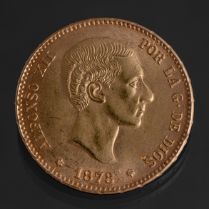 Moneda de 25 pesetas de  Alfonso  XII del año 1878