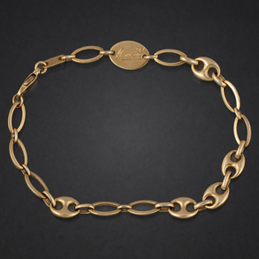 Pulsera de eslabones de calabrote en oro amarillo de 18 kt.