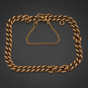 Bonita pulsera de calabrote en oro amarillo de 18 kt con cierre de seguridad.