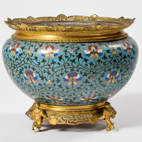 Macetero chino en esmalte cloisoné periodo Qing(1644-1912)