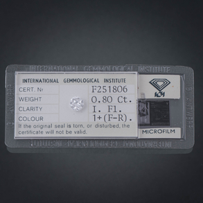 Diamante talla brillante de 0,80 qt.