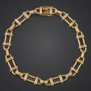 Bonita pulsera de eslabones en oro amarillo de 18 kt